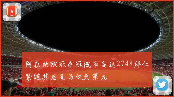 阿森纳欧冠夺冠概率高达2748拜仁紧随其后皇马仅列第九
